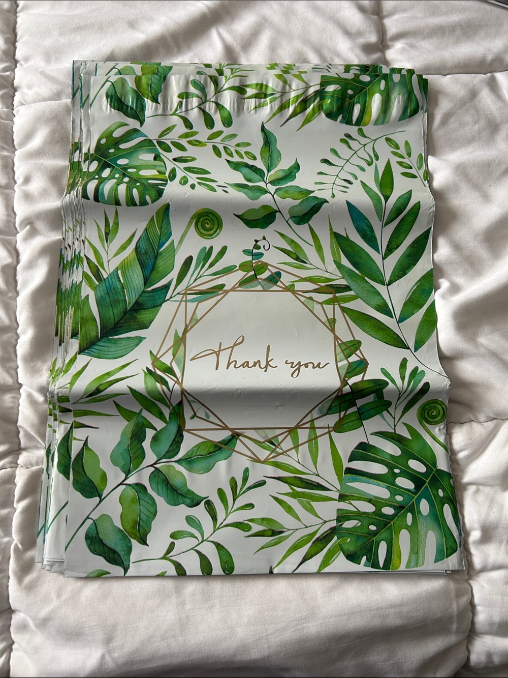 Thank You Tropical Leaf Shipping Mailer Bag (pack of 9)